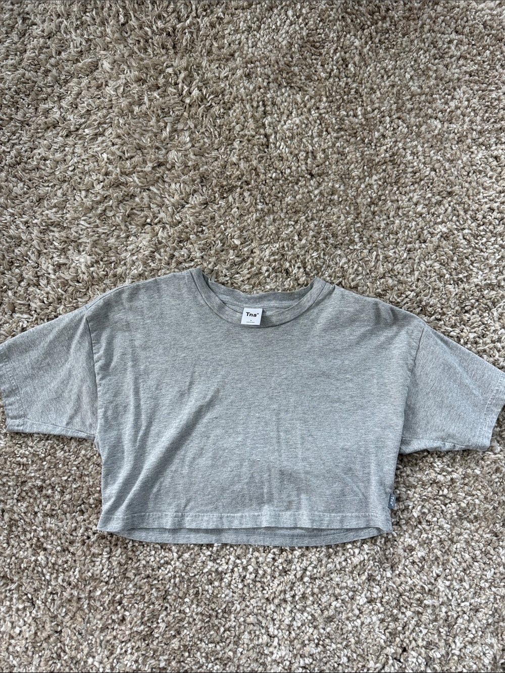 TNA Light Gray Cropped Tee